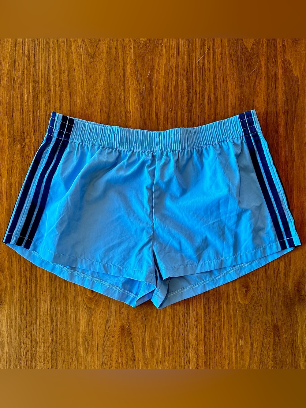 Edikted Light Blue  Shorts with Navy Side Stripes- L